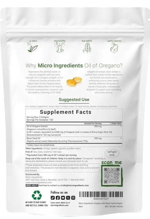 🌿 Oil Of Oregano + Aceite de Semilla Negra 6000 mg