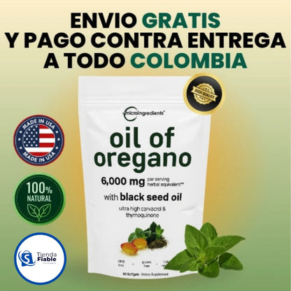 🌿 Oil Of Oregano + Aceite de Semilla Negra 6000 mg