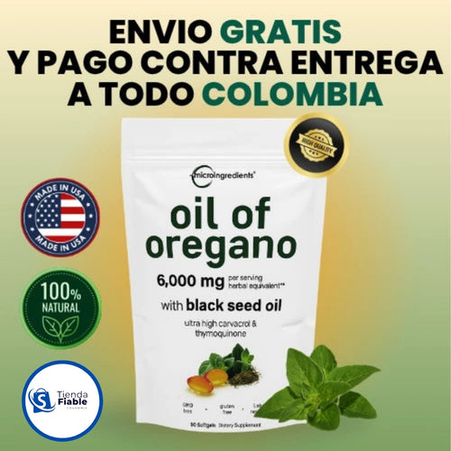 🌿 Oil Of Oregano + Aceite de Semilla Negra 6000 mg
