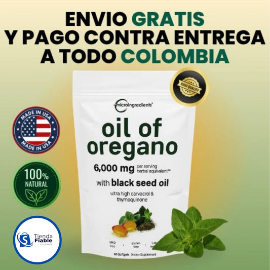 🌿 Oil Of Oregano + Aceite de Semilla Negra 6000 mg
